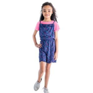New Blush Youth Girls Romper with Tee 2 Piece Set